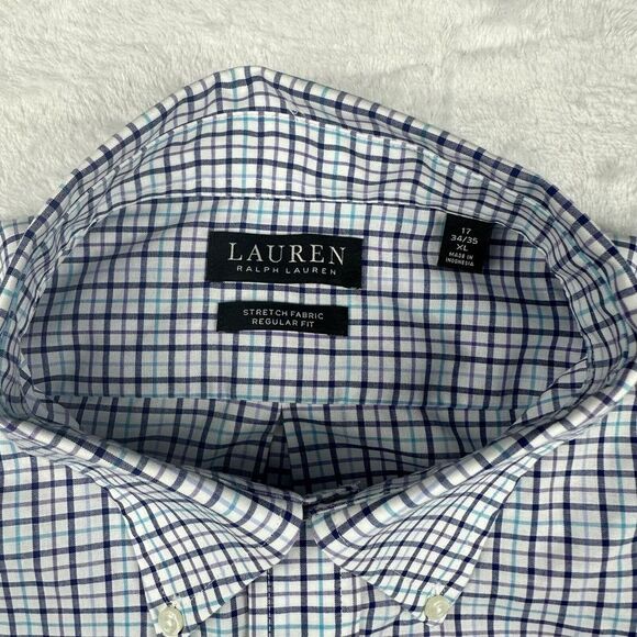 Lauren Ralph Lauren Shirt Mens XL 17 1/2 34/35 Black Label Stretch Regular Fit‎ - Picture 2 of 9